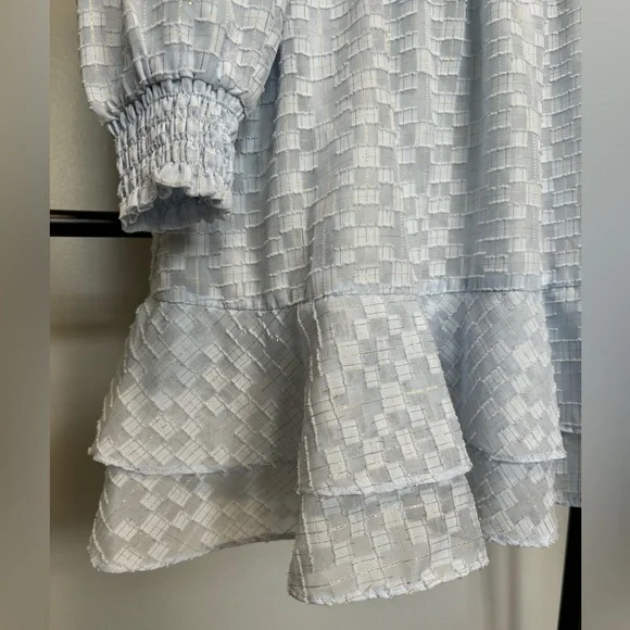 RUFFLE SLEEVE SMOCKED MINI DRESS - Picture 6 of 11